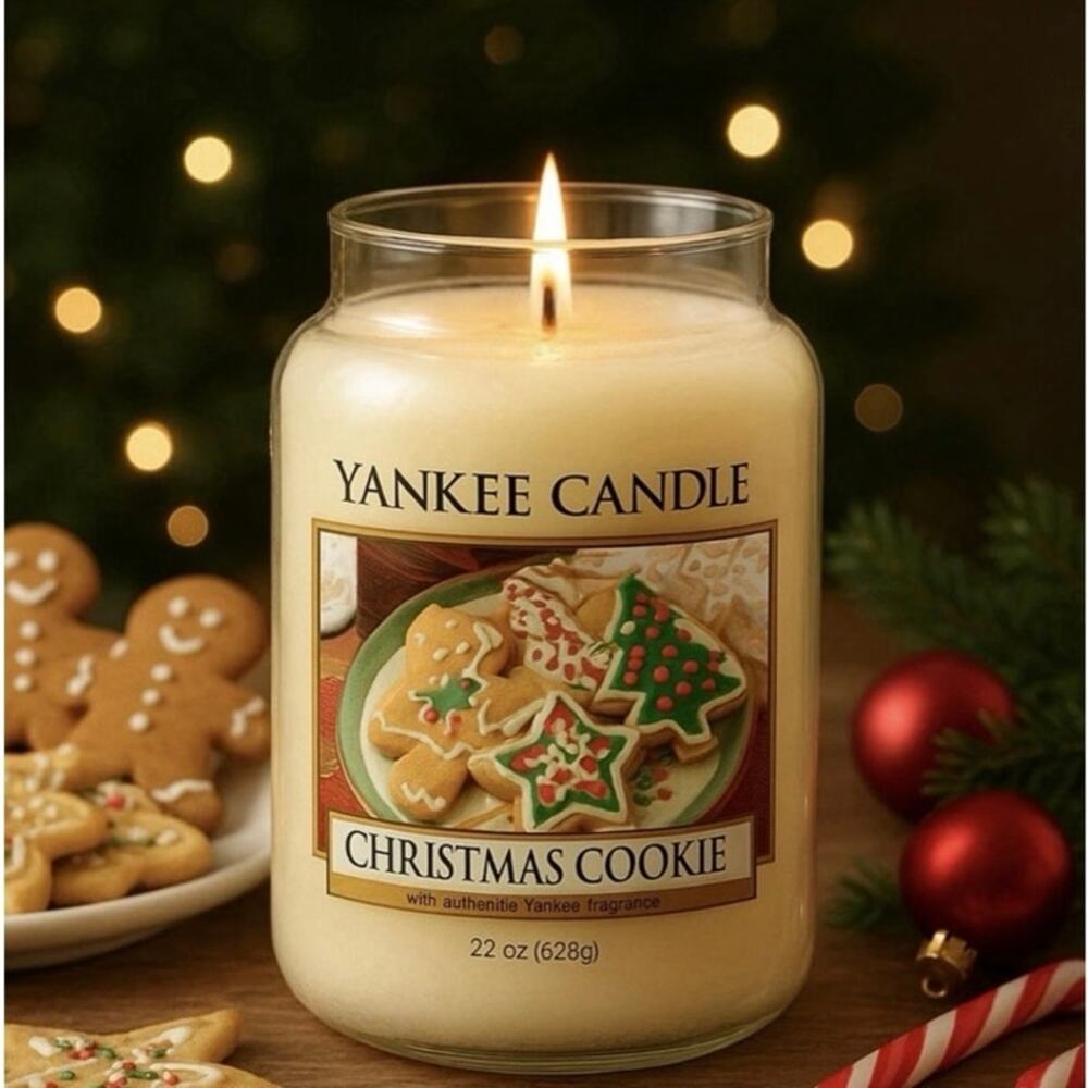 Yankee Candle Christmas Cookie 22 Oz. Large Jar Single Wick Favorite Holiday
